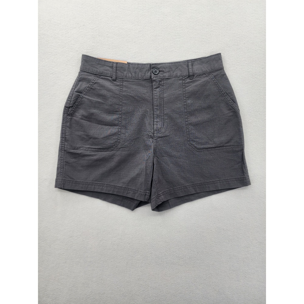 Eddie Bauer Womens Ripstop Shorts Gray Utility Hiking Cargo Stretch Size 10 NEW